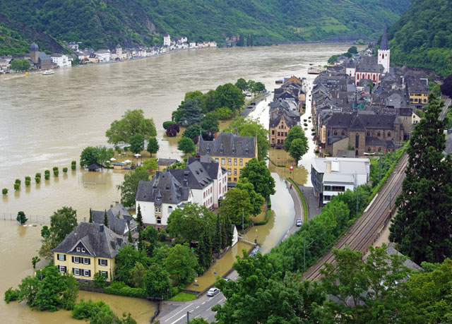 Flooding river Rhine